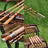 ZHUSROD Handcrafted Bamboo Fly Rod, 2-Section 2Tips Tonkin Cane Fly Fishing Rod with Double Tips, Classic Heritage Tapers (5' to 8'6", 3wt-6wt), Includes Agate Guide & Handmade Bag