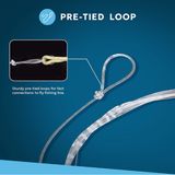 SF 6-Pack Fly Fishing Tapered Leader with Pre-Tied Loop, High Strength Nylon Leader 7.5ft 9ft 12ft, 0X 1X 2X 3X 4X 5X 6X 7X Abrasion Resistant Low Glare