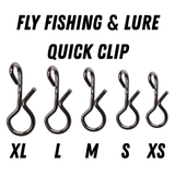 10/50pcs Fly Fishing Quick Snaps, 304 Stainless Steel Fast Change Clips for Flies and Lures, Ultra-Lightweight Nymph & Streamer Snaps, Sizes XS S M L XL