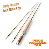 6wt | 8フィート6インチ | 2ピース | 竹製フライロッド | ハーディファントム
