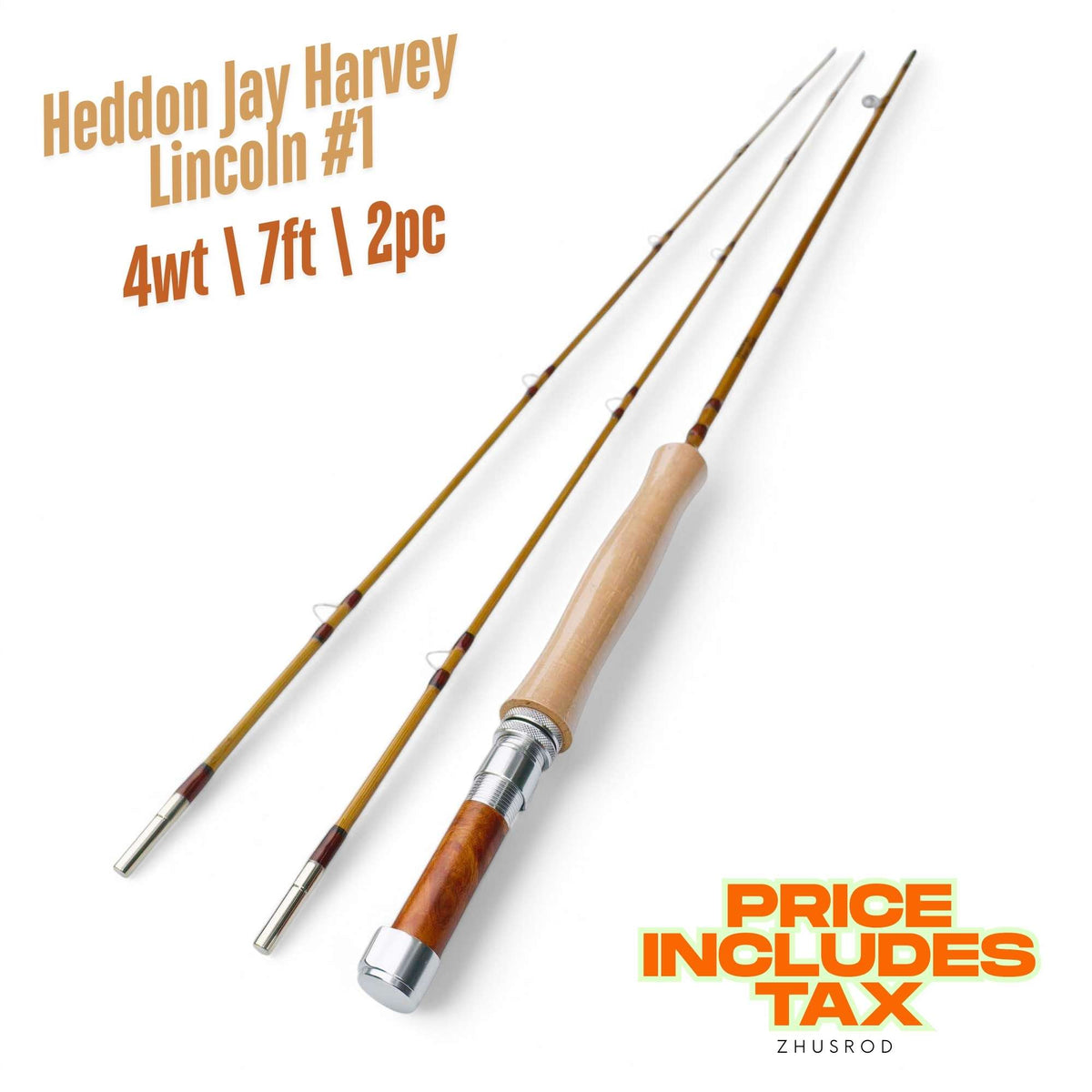 4wt | 7ft  | 2pc | bamboo fly rod | Heddon Jay Harvey Lincoln #1