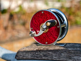 Red-4 | Mother-of-Pearl Inlay Lacquer Fly Reel, Fujian Traditional Craft, Dazzling Luster, Lightweight Corrosion-Resistant Fishing Reel