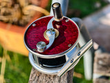 Red-4 | Mother-of-Pearl Inlay Lacquer Fly Reel, Fujian Traditional Craft, Dazzling Luster, Lightweight Corrosion-Resistant Fishing Reel