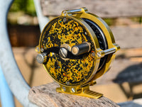 Golden-4 | Mother-of-Pearl Inlay Lacquer Fly Reel, Fujian Traditional Craft, Dazzling Luster, Lightweight Corrosion-Resistant Fishing Reel