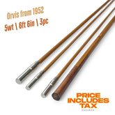 5wt | 6ft 6in | 3pc | 竹製フライロッドブランク | 1952年製Orvis