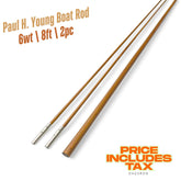 6wt | 8ft | 2ピース | 竹製フライロッドブランク | Paul H. Young ボートロッド