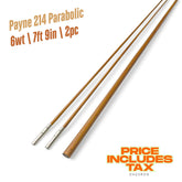 6wt | 7ft 9in | 2pc | 竹製フライロッドブランク | ペイン 214 パラボリック
