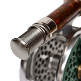 ZHUSROD Anodized Aluminum & Hardwood Fly Reel Seat - Down-Locking 96mm Lightweight Design