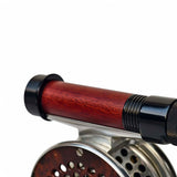 ZHUSROD | Dark Red Hardwood Fly Reel Seat | Anodized Aluminum Down-Locking Design | 92mm Length | 21g Ultralight