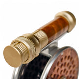 ZHUSROD Fly Reel Seat | Solid Wood Body + Gold Anodized Aluminum | Down-Locking Design | 96mm Length | 27g Ultralight