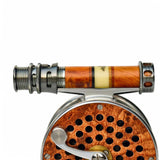 ZHUSROD | Fly Reel Seat | Totem Wood & Anodized Aluminum | Downlocking Design | 96mm Lightweight | 9.5mm Inner Diameter