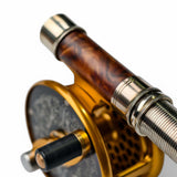 ZHUSROD | Natural Wood Fly Reel Seat | Engraved Nickel-Silver Locking | 93mm Length | Ultralight Design