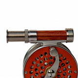 ZHUSROD | Natural Wood & Anodized Aluminum Fly Reel Seat | Down-Locking Design | 20g Lightweight | 94mm Precision Size