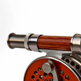 ZHUSROD | Natural Wood & Anodized Aluminum Fly Reel Seat | Down-Locking Design | 20g Lightweight | 94mm Precision Size