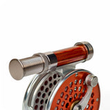 ZHUSROD | Natural Wood & Anodized Aluminum Fly Reel Seat | Down-Locking Design | 20g Lightweight | 94mm Precision Size