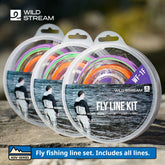 Wild Stream ADV Fly Fishing Line Kit - Weight Forward Floating Line with SmoothCast Technology, Includes Backing, Tapered Leader & Tippet - Low Memory Dual-Color WF 1wt 3wt 5wt