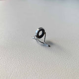 10mm Black Onyx/Agate Fly Rod Stripping Guide / Bright Nickel Silver Frame