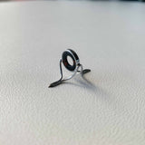 10mm Black Onyx/Agate Fly Rod Stripping Guide / Bright Nickel Silver Frame