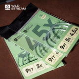WILDSTREAM 9FT Fly Fishing Tapered Leader 3-Pack Knotless Nylon Pre-Looped 3X 4X 5X
