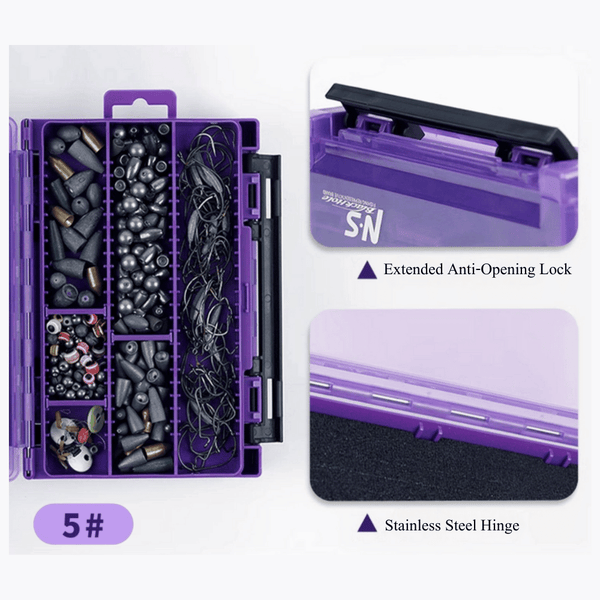 N.S Black Hole Fishing Tackle Box Iris Purple Lure Case Organizer Multi-Compartment
