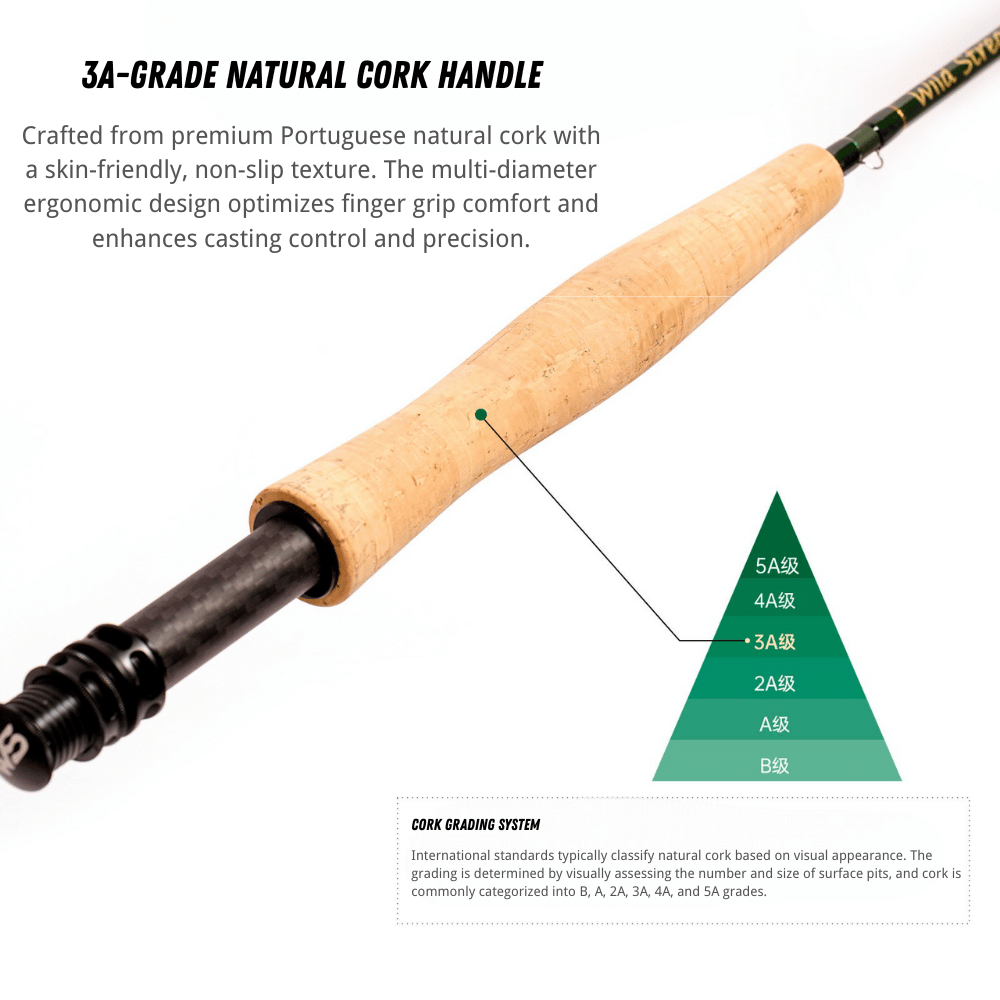 WILDSTREAM Rocky Mountain Fly Fishing Rod, 4-Piece Medium-Fast Action Fly Rod, 24T/30T Carbon Fiber Blank with PacB | ZHUSROD