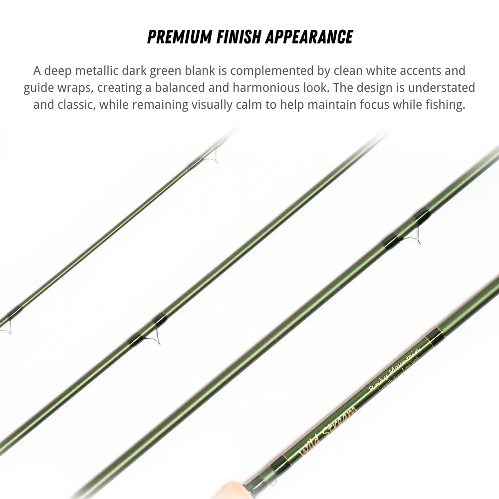 WILDSTREAM Rocky Mountain Fly Fishing Rod, 4-Piece Medium-Fast Action Fly Rod, 24T/30T Carbon Fiber Blank with PacB | ZHUSROD
