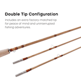 ZHUSROD Handcrafted Bamboo Fly Rod, 2-Section 2Tips Tonkin Cane Fly Fishing Rod with Double Tips, Classic Heritage Tapers (5' to 8'6", 3wt-6wt), Includes Agate Guide & Handmade Bag