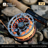 Wildstream TU Series Fly Fishing Reel - CNC Machined 6061 Aviation Aluminum Fly Reel with Two-Way Drag System, Large Arbor, Left/Right Interchangeable, Gun Gray (3/5, 5/7 WT)