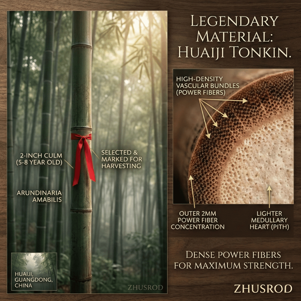 Huaji Tonkin bamboo material for custom fishing rods, high-density power fibers