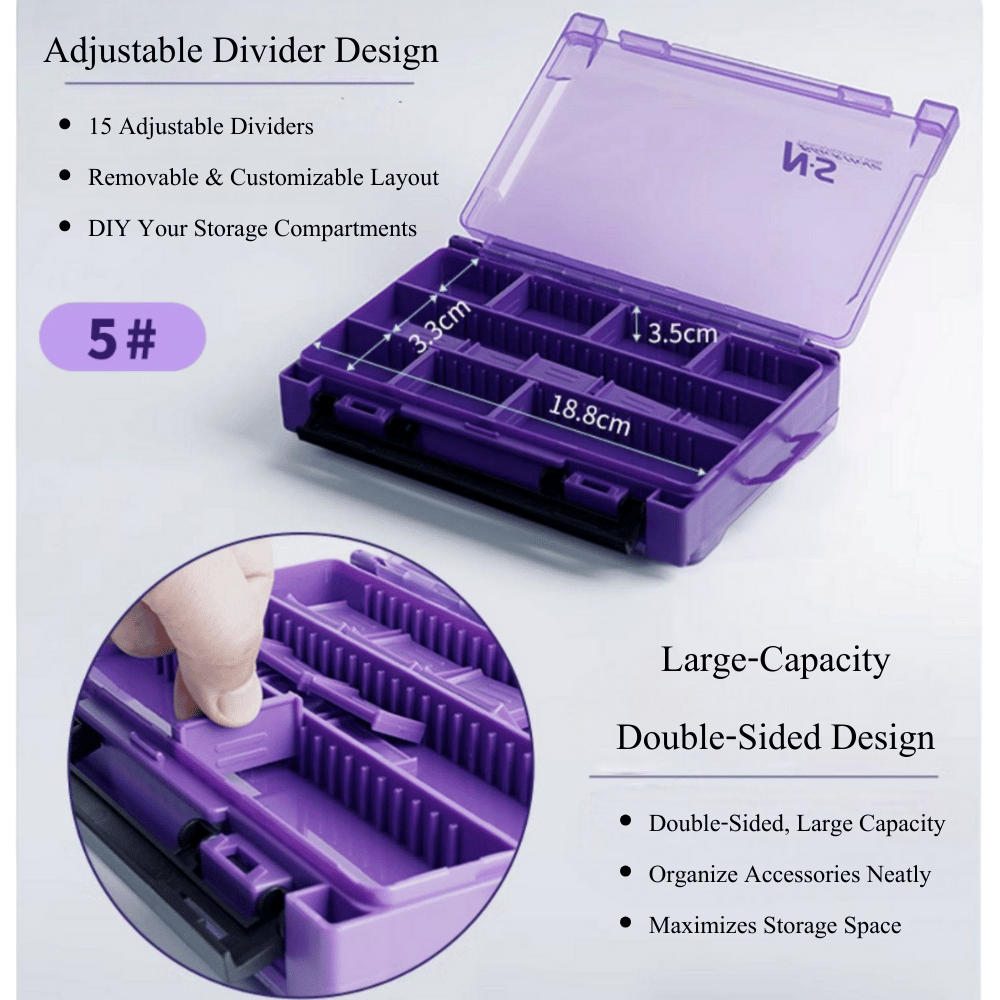 N.S Black Hole Fishing Tackle Box Iris Purple Lure Case Organizer Multi-Compartment