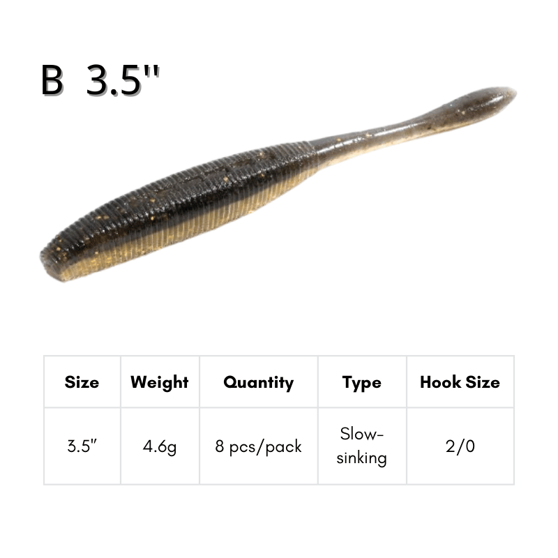 BROKEN RIVER Soft Plastic Stick Baits - 10pcs Dual-Density Salted Bass Fishing Lures, High-Frequency Micro-Shake Worms, Scented Slow Sinking Senko Style Baits for Texas & Wacky Rig