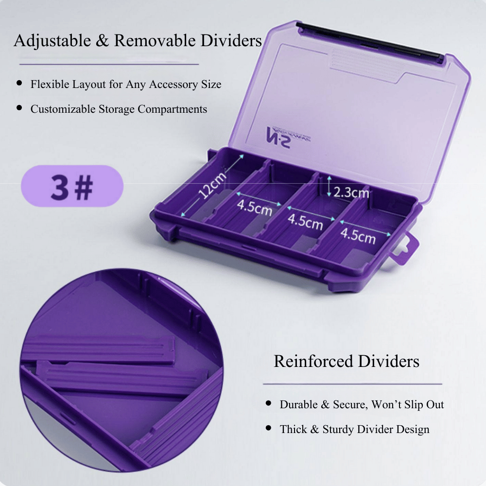 N.S Black Hole Fishing Tackle Box Iris Purple Lure Case Organizer Multi-Compartment