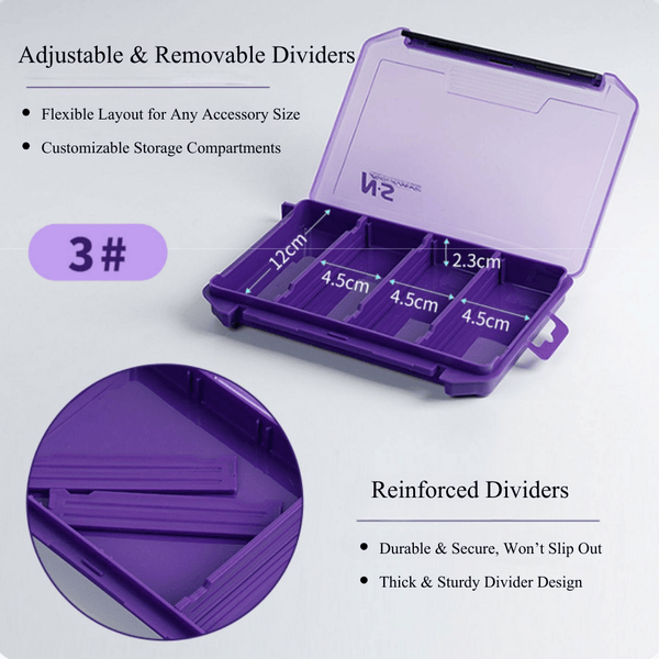N.S Black Hole Fishing Tackle Box Iris Purple Lure Case Organizer Multi-Compartment