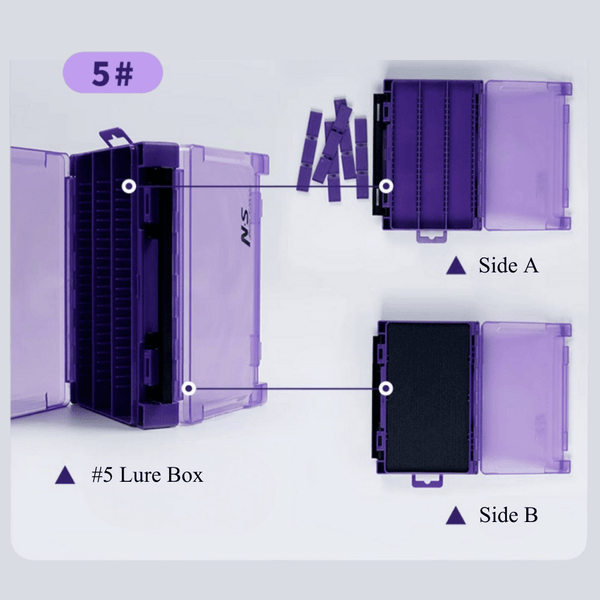 N.S Black Hole Fishing Tackle Box Iris Purple Lure Case Organizer Multi-Compartment