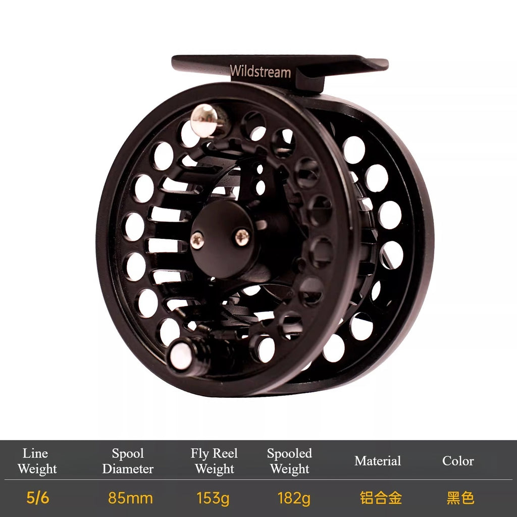 Wildstream aluminum alloy fly fishing reel combo with fly fishing line set - specifically for fly fishing rods