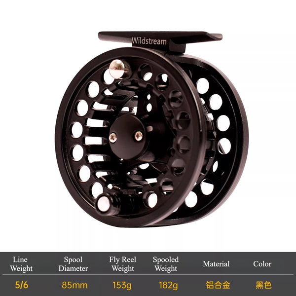 Wildstream aluminum alloy fly fishing reel combo with fly fishing line set - specifically for fly fishing rods