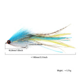 8Pcs Hand-Tied Streamer Fly Fishing Lures Kit, 5.5 Large Fly Flies for Pike Bass Salmon Trout, Realistic 3D Eyes & Flash Tinsel with Waterproof Fly Box