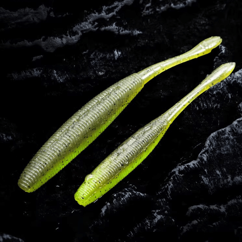 BROKEN RIVER Soft Plastic Stick Baits - 10pcs Dual-Density Salted Bass Fishing Lures, High-Frequency Micro-Shake Wo | ZHUSROD