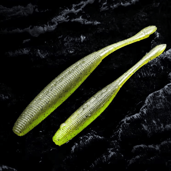 BROKEN RIVER Soft Plastic Stick Baits - 10pcs Dual-Density Salted Bass Fishing Lures, High-Frequency Micro-Shake Wo | ZHUSROD