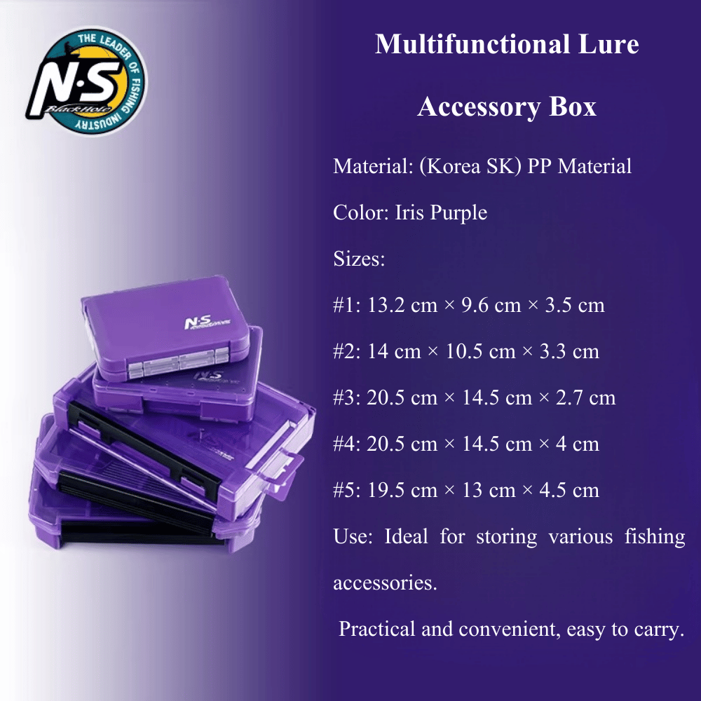 N.S Black Hole Fishing Tackle Box Iris Purple Lure Case Organizer Multi-Compartment Secondary image