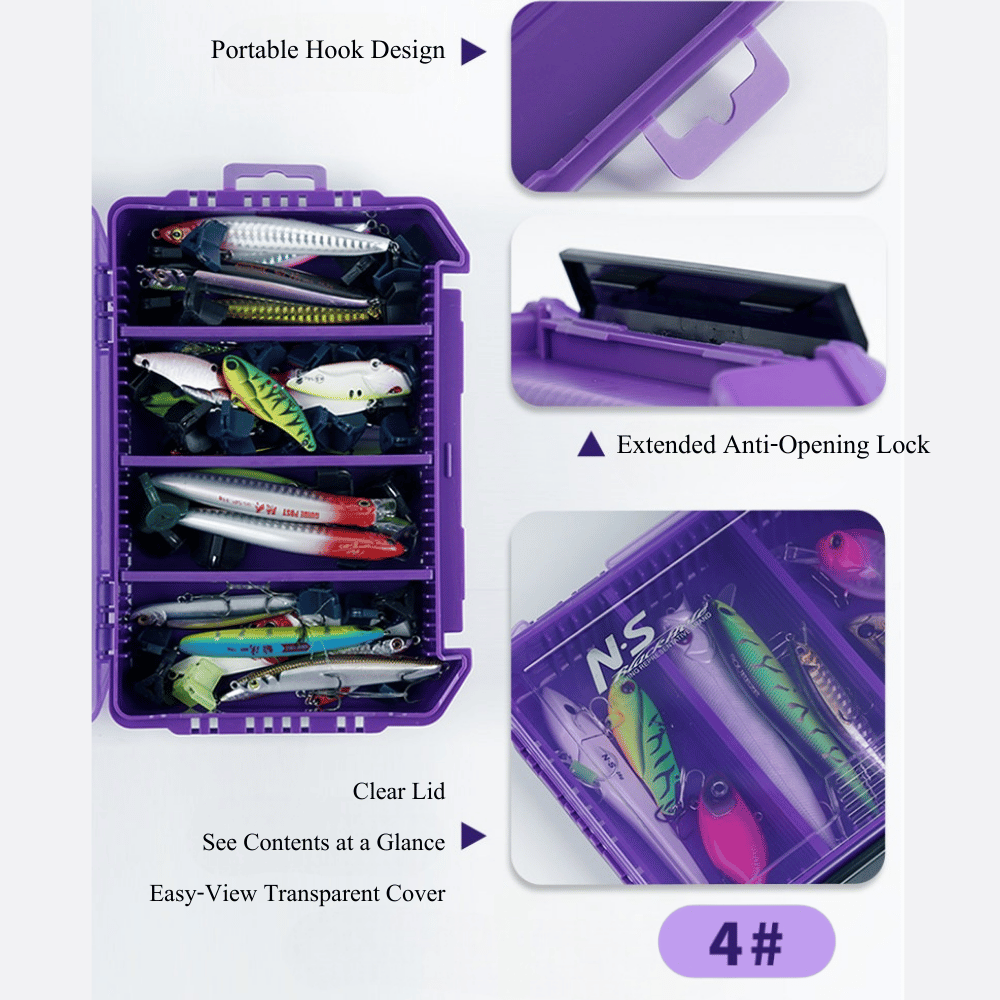 N.S Black Hole Fishing Tackle Box Iris Purple Lure Case Organizer Multi-Compartment