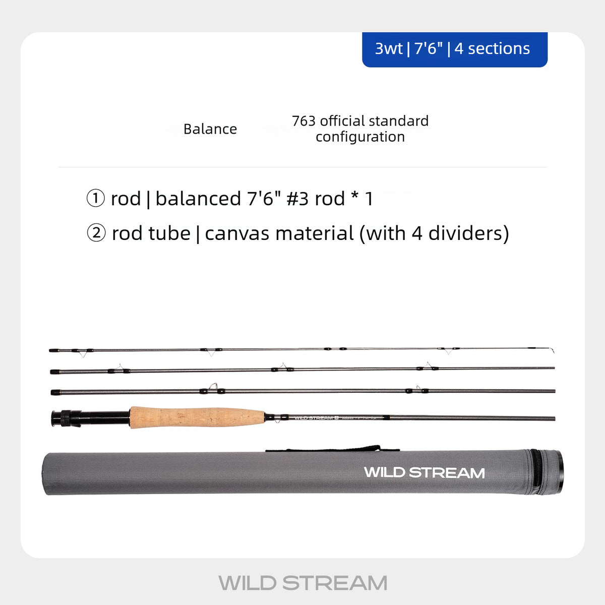 WILDSTREAM Balanced Fly Fishing Rod and Reel Combo, 4-Section 24T+30T Carbon Fiber Fly Rod, Fast Action, SIC Guide Rings, Grade 2A Cork Handle, Complete Starter Kit with Case & Flies (#3/#4/#5/#8 WT)