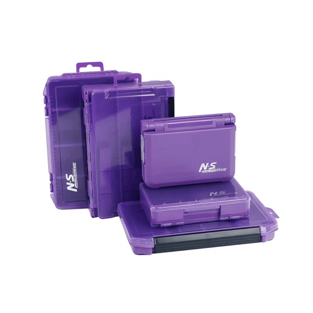 N.S Black Hole Fishing Tackle Box Iris Purple Lure Case Organizer Multi-Compartment - Close-Up | ZHUSROD