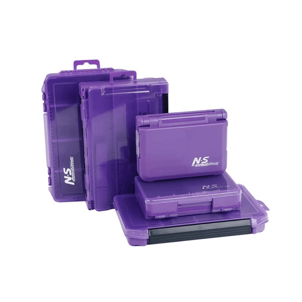 N.S Black Hole Fishing Tackle Box Iris Purple Lure Case Organizer Multi-Compartment - Close-Up | ZHUSROD