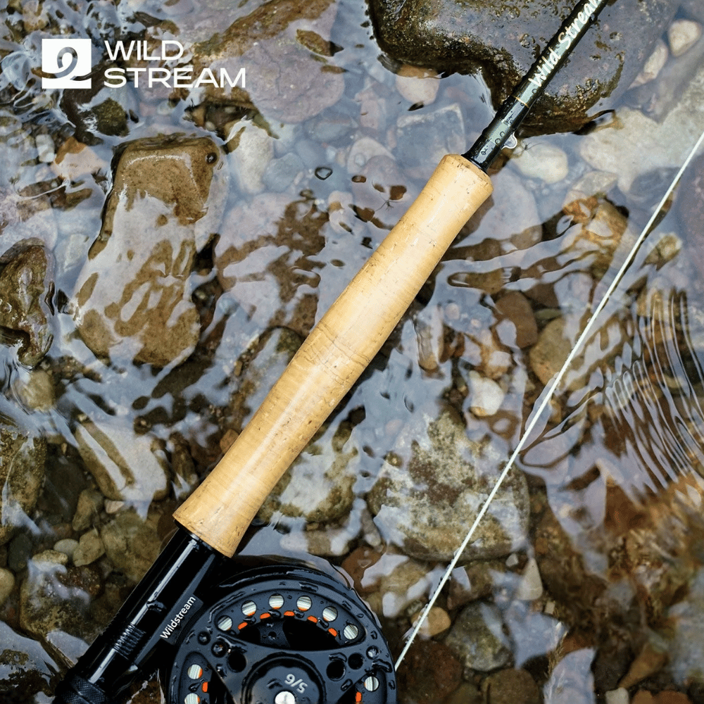 WILDSTREAM Rocky Mountain Fly Fishing Rod, 4-Piece Medium-Fast Action Fly Rod, 24T/30T Carbon Fiber Blank with PacBay Snake Guides & 3A Cork Handle (7ft-10ft, 3wt-12wt) Secondary image