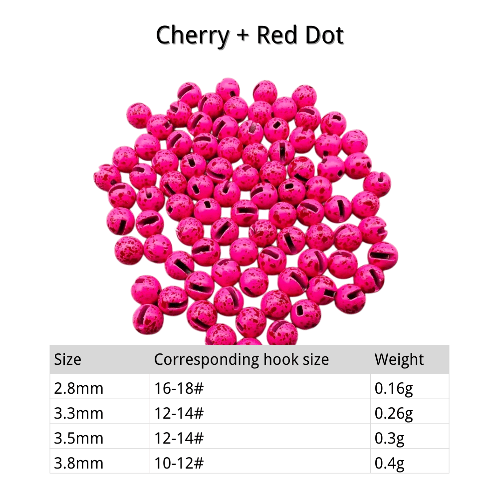 Premium Slotted Tungsten Beads for Fly Tying - Fast Sinking Jig Head Beads for Nymphs, Multiple Sizes (2.8mm-4.6mm) | ZHUSROD