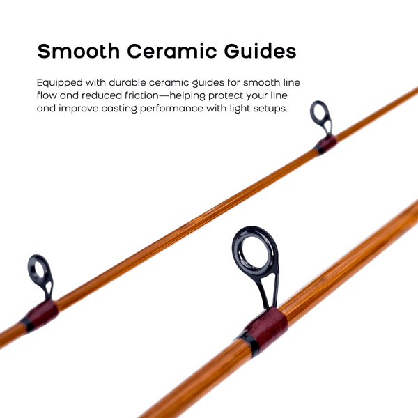 Handmade Tonkin Bamboo Casting Rod, 5'6'' 7' Ultra-Light (UL) Action Fishing Pole, 3A Cork Handle & Walnut CNC Reel | ZHUSROD