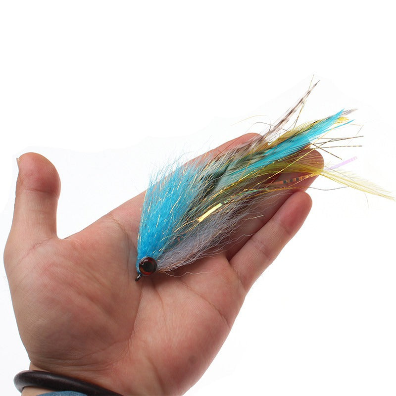 8Pcs Hand-Tied Streamer Fly Fishing Lures Kit, 5.5 Large Fly Flies for Pike Bass Salmon Trout, Realistic 3D Eyes & Flash Tinsel with Waterproof Fly Box Secondary image