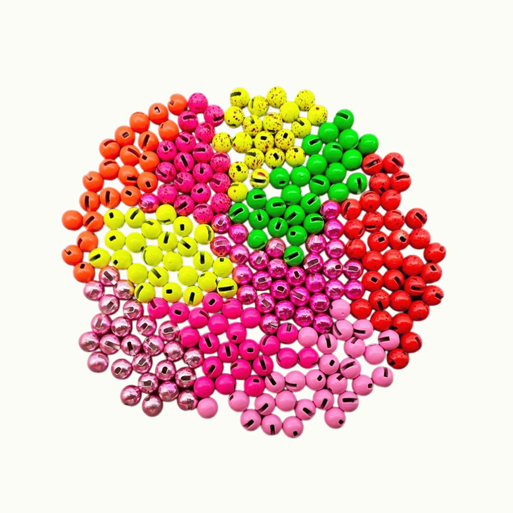 Premium Slotted Tungsten Beads for Fly Tying - Fast Sinking Jig Head Beads for Nymphs, Multiple Sizes (2.8mm-4.6mm) | ZHUSROD Main image