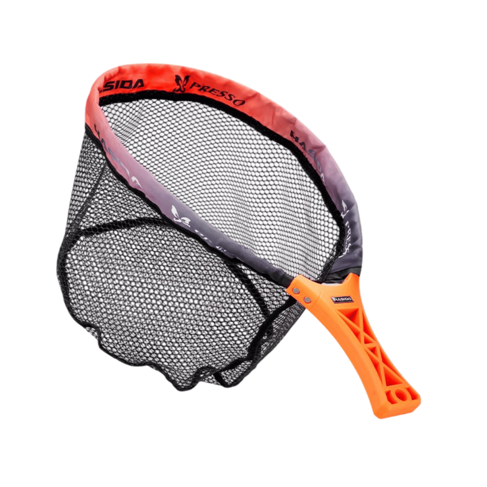HASIDA Foldable Portable Landing Net, 301 Stainless Steel Frame Rubberized Mesh, Lightweight One-Handed Operation F | ZHUSROD
